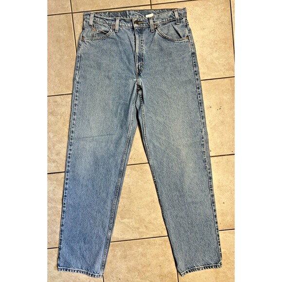 Vintage Levis Jeans Mens 34X34 550 Blue Light Wash Relaxed Orange Tab Cotton 90s - Picture 1 of 11